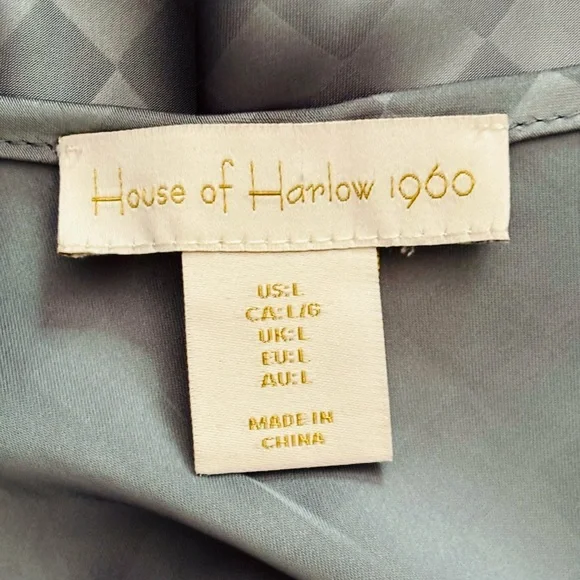 House of Harlow 1960 Women’s L Baby Blue Diamond Sateen Backless Maxi Dress - Picture 6 of 10